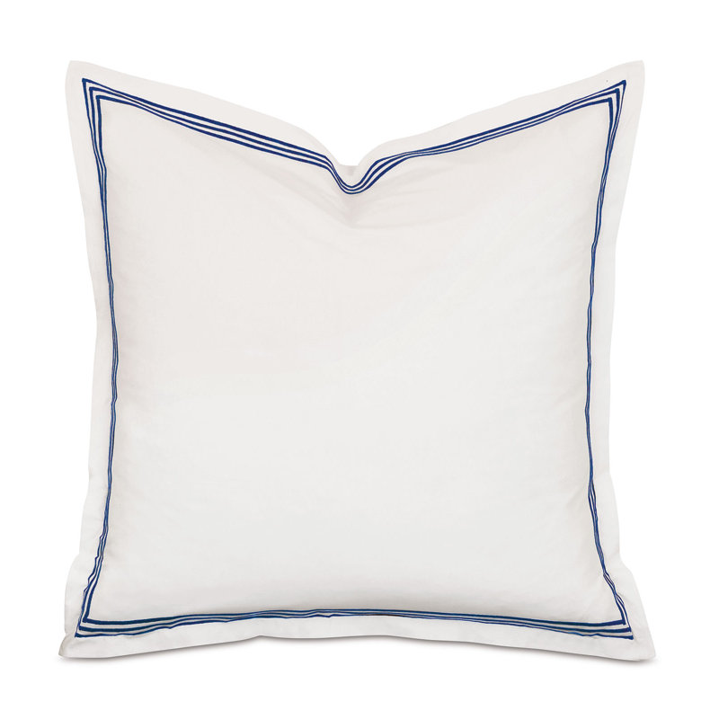 Tessa Cotton Sham Set, Euro, Ivory/Navy, Multi-stripe