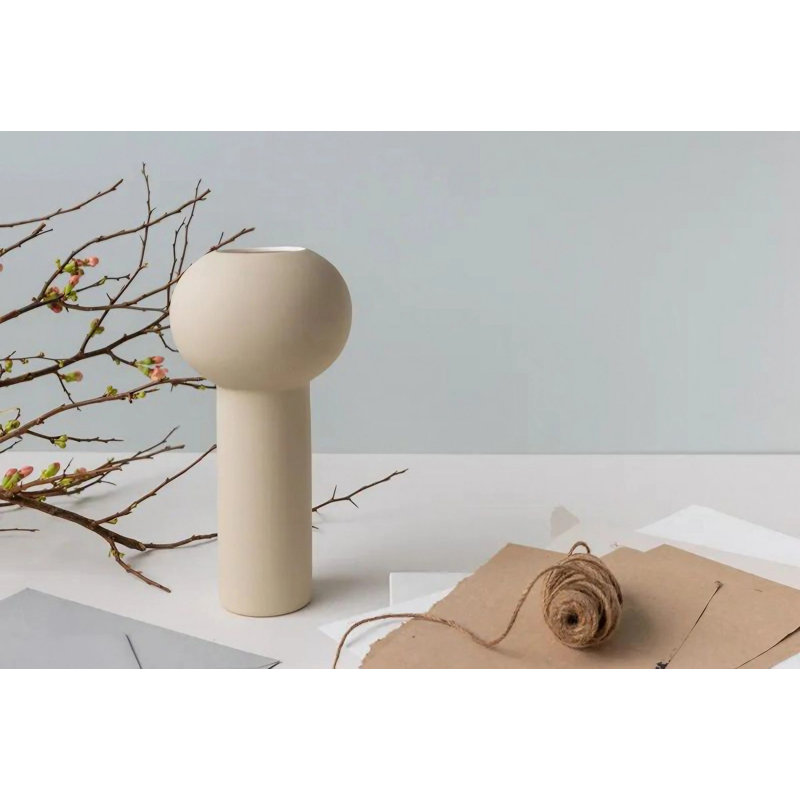 Creath Ceramic Table Vase, Beige, 13cm H x 32cm W x 32cm D