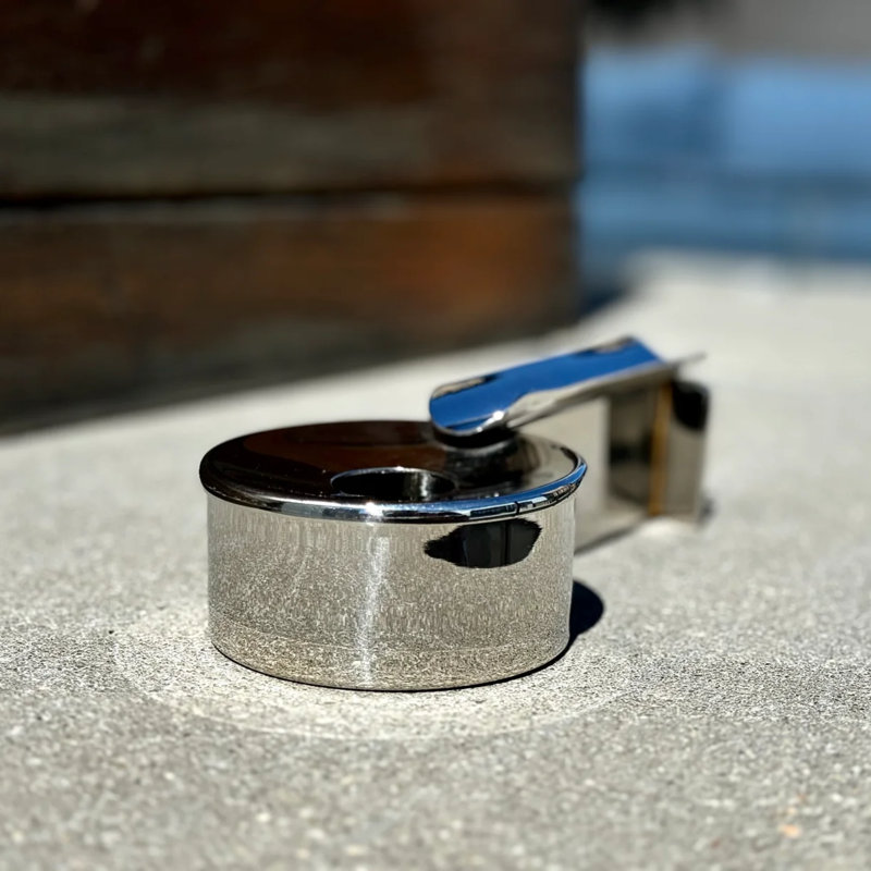Single Cigar Ashtray In Stainless Steel