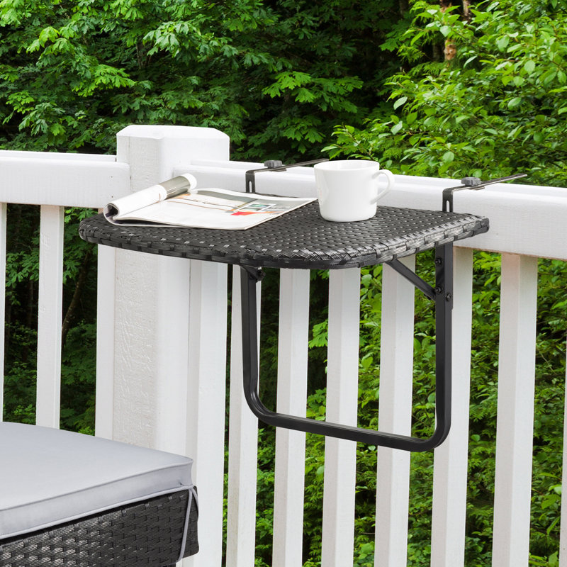 Aalliyah Metal Folding Outdoor Balcony Table , 24'' in. W 16'' in. D