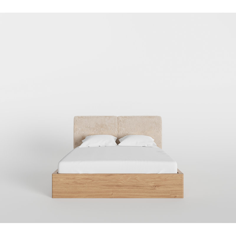 Verona King Wood Bed With Upholstered Headboard, King