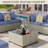 3 Pieces Design-Oriented Rattan Patio Sofa With Coffee Table-941951339