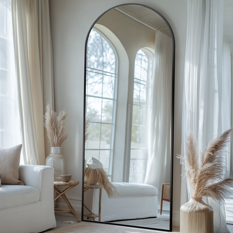 Aluminium Arch Floor Mirror, Gold