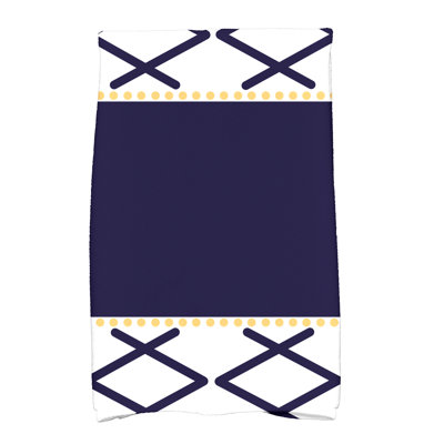 Serviette blanche/blanche à motif géométrique