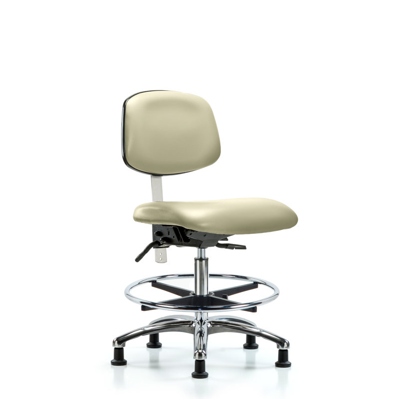 Louise Vinyl Drafting Chair, Adobe, Glides, Not Included