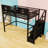 Metal Loft Bed with Stairs and Wardrobe-1835746986