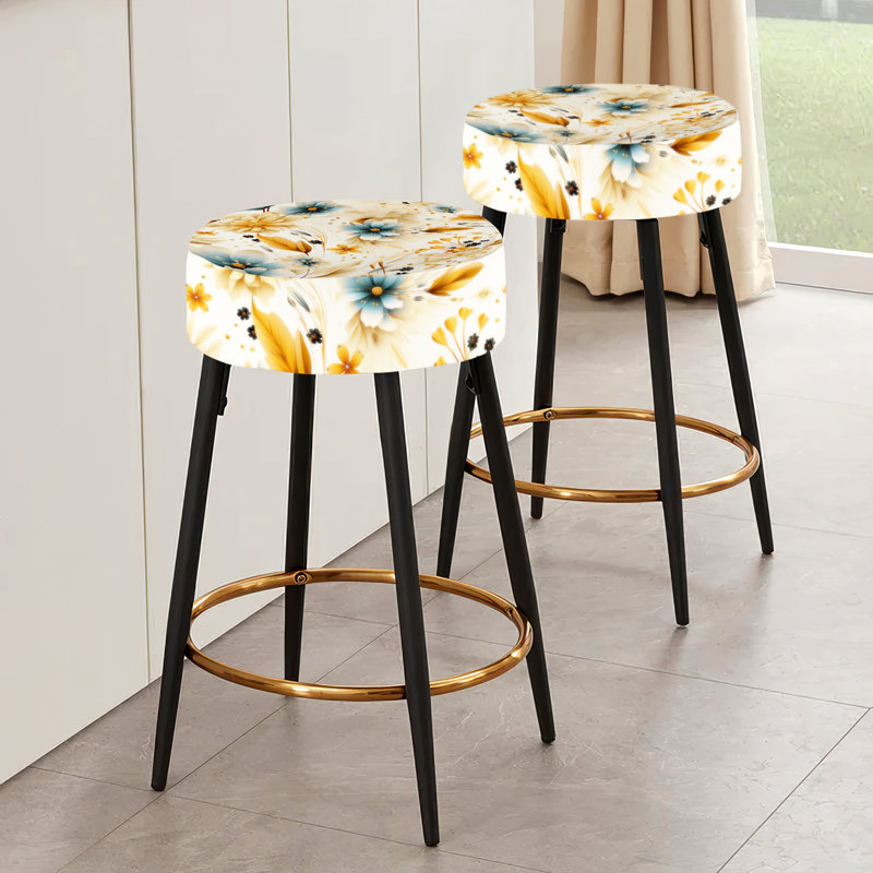 Ensemble de 2 tabourets à imprimé animal, Motif bohème terreux et élégant