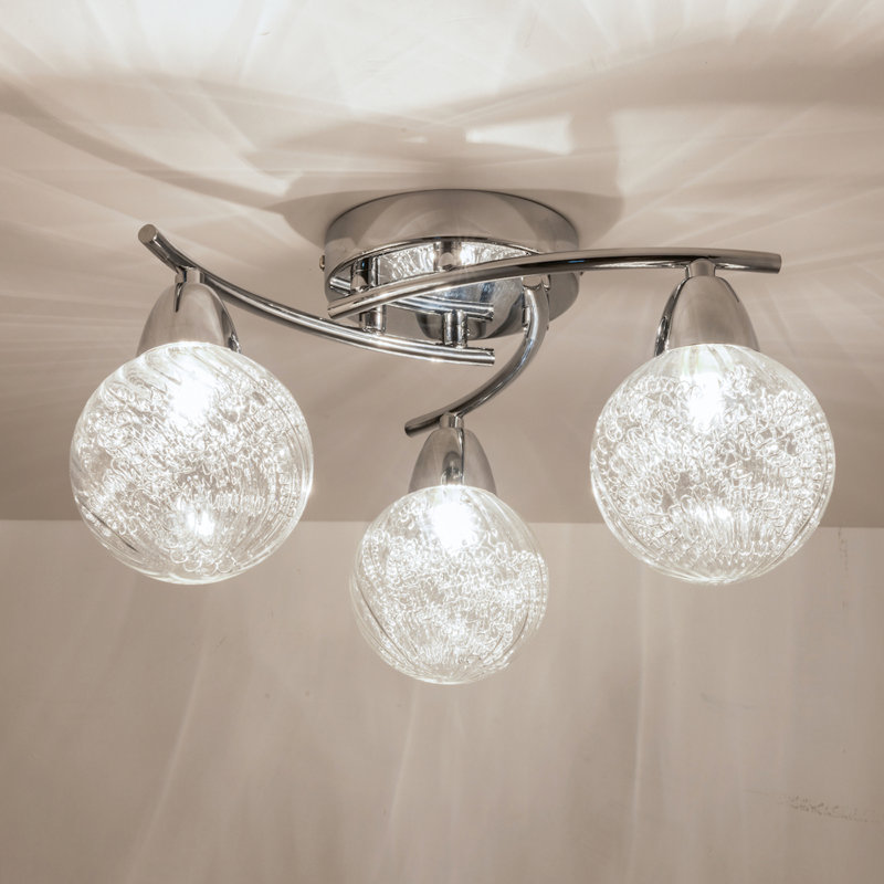 Louth Glass Semi Flush Mount, Cool White
