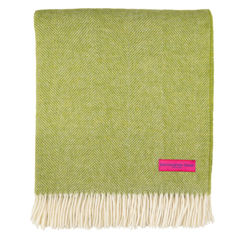 Jeté tissé en laine d'agneau Shetland, Lime