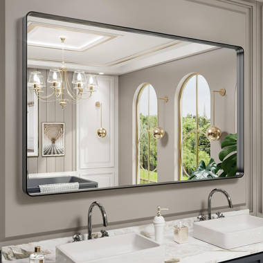 Aevar Super Bright Double LED Lights Anti-Fog Bathroom / Vanity Mirror with Tempered Glass & ETL Orren Ellis Size: 88 x 38