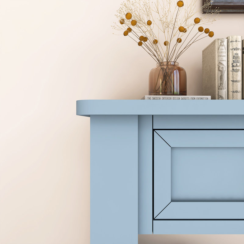 Console moderne avec trois tiroirs de rangement, Bleu