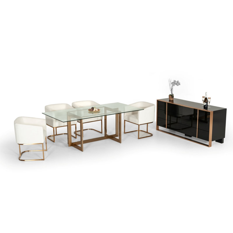 Wensley Rectangular Clear Glass Dining Table
