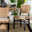 Chaise de salle à manger en rotin naturel Bali & Pari avec coussin - Chaise d'appoint en osier tressé à la main avec structure en bois d'acajou, style bohème côtier pour la cuisine ou la salle à manger, marron expresso