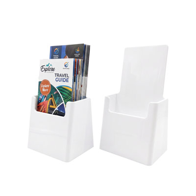 White Trifold Brochure Holder, 2-Pack