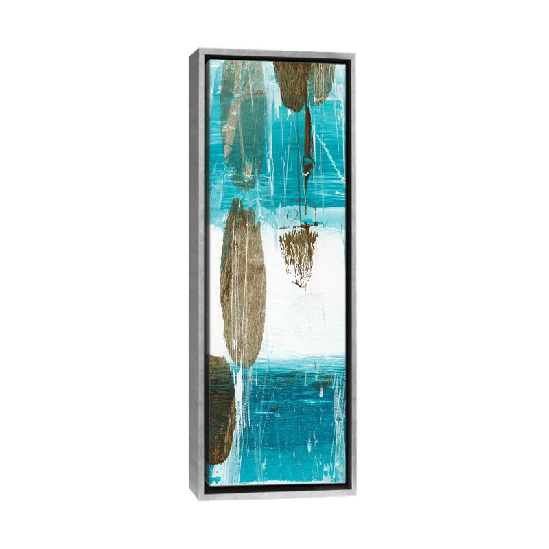 Reproduction d’art sur toile, "Cattails III" par Ethan Harper, Toile avec cadre argenté, H 60 po x l 20 po x P 1,5 po