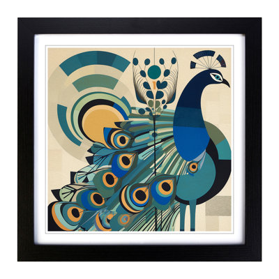 Peacock Bauhaus No.3 - Framed Print