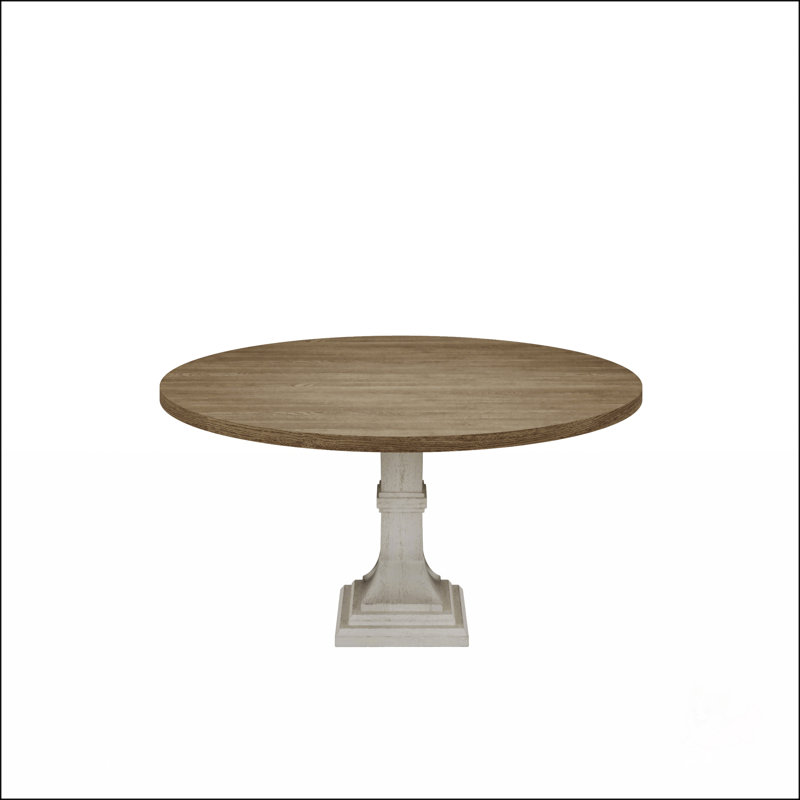 Table de salle à manger ronde l 59 po blanche et grise