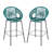 Outdoor Patio Faux Wicker Barstool Set Of 2 With Ergonomic Design And Weather-Resistant PE Construction.-254394819