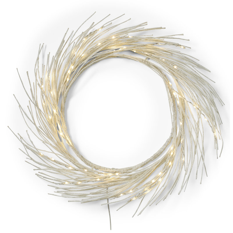 Couronne de Noël lumineuse en métal 24 po, H 4 po x l 24 po x P 24 po, Colombe