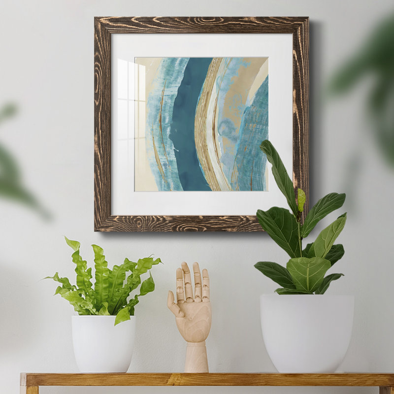 «Made Blue Waves II», reproduction encadrée de qualité supérieure - prête à être accrochée, H 31,5 po x l 31,5 po x P 1,5 po