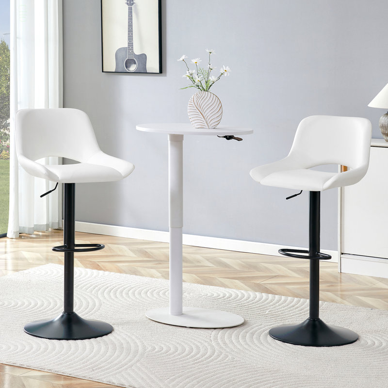 Ensemble de 2 tabourets de bar réglables Modern Modern, White
