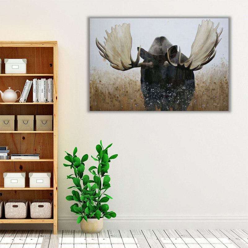 Moose - Canvas Print Wall Art, 12" H x 18" W
