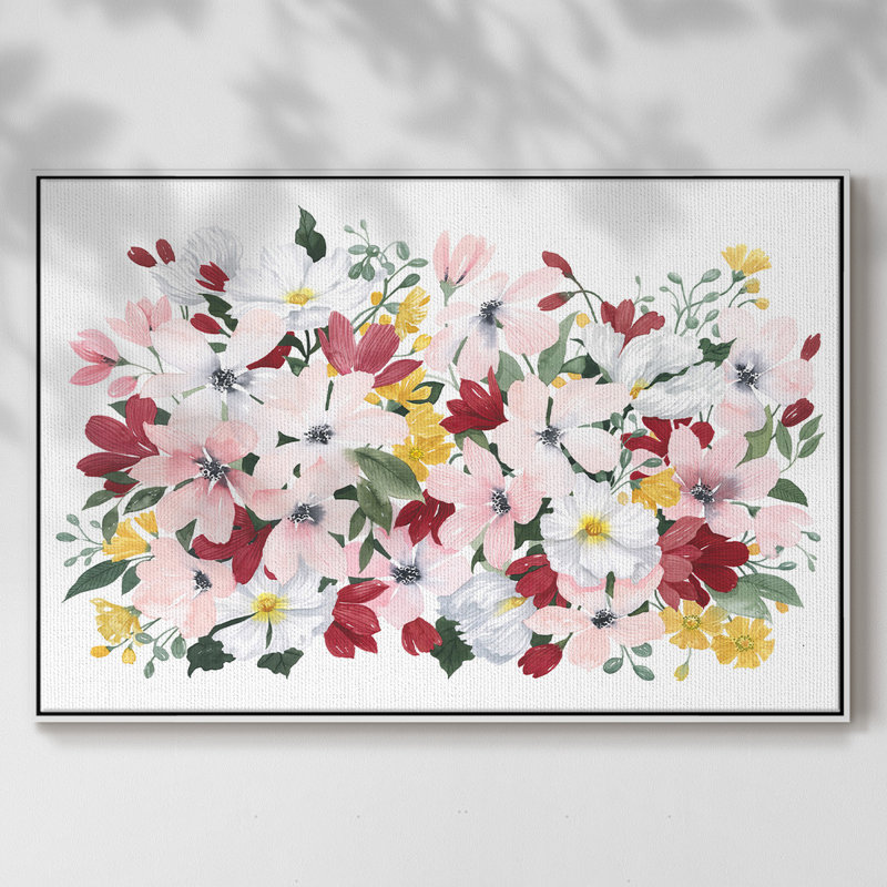 Spring Bliss III, reproduction d'art sur toile, H 17 po x l 25 po x P 2 po, Toile encadrée flottée blanche