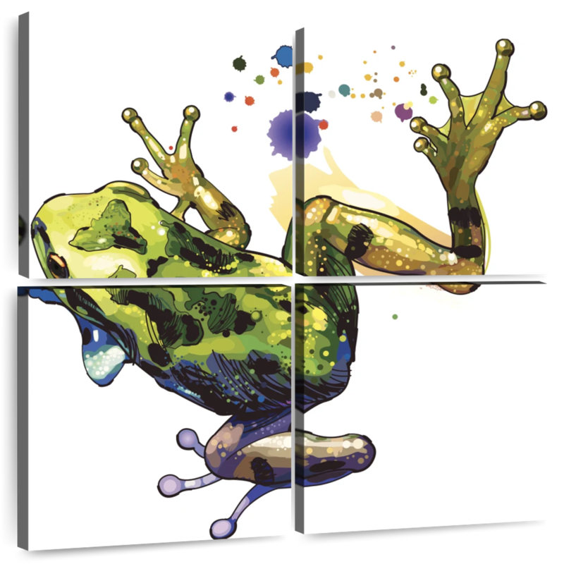 Éclaboussure de couleur grenouille Brampt, H 50 po x l 50 po