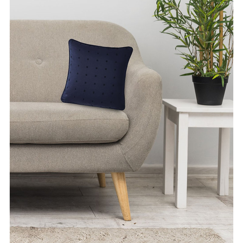 Norush Geometric Square Cushion, Navy Blue, 55 x 55cm 