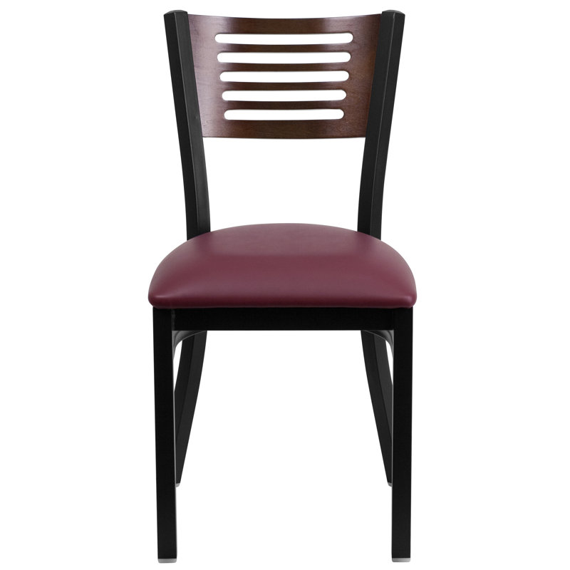 Prompton 19.5'' H Upholstered Side Chair, 1, Walnut/Burgundy