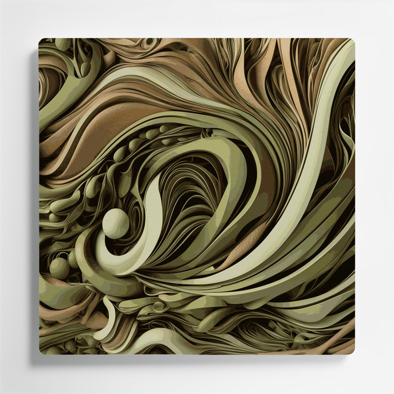 «Biomorphic Abstraction 95», art mural en métal brun, H 16 po x l 16 po