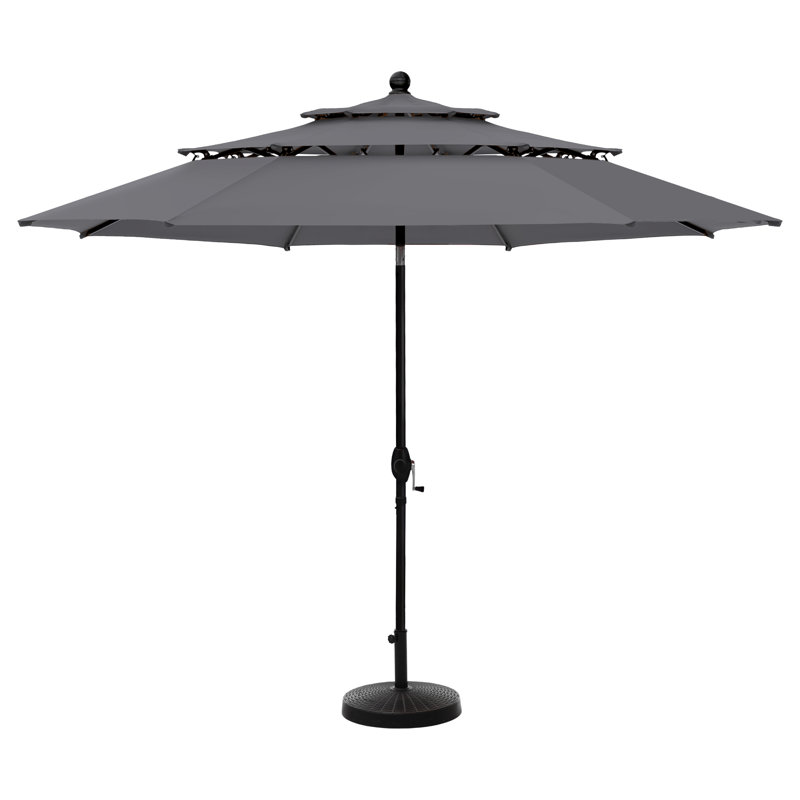 Parasol de marché 120 po Leonard, Gris fumé