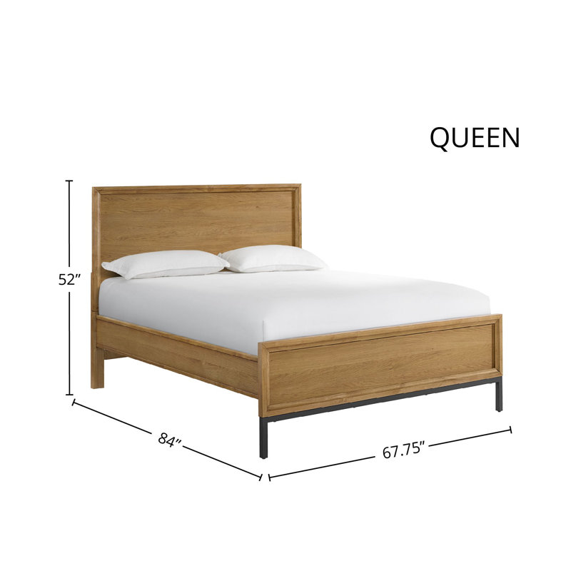 Newport Wood Bed, Natural Oak, Queen, Queen
