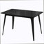 Ensemble de salle à manger 5 pièces de style Mid-Century moderne, structure en bois d'hévéa, une table et 4 chaises rembourrées, noir et beige clair-125804343