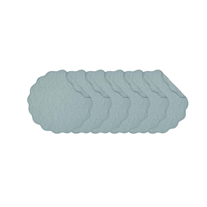Ensemble de 6 napperons Christiana, Bleu