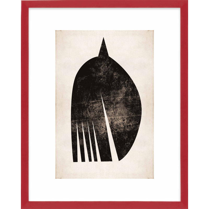 «Blackbird 1» par Eleni Psyllaki pour Paradissi, art numérique, Cadre rouge, H 25 po x l 20 po x P 1,25 po