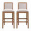 Ensemble de 2 tabourets de bar, structure en bois d'hévéa, coussin en tissu éponge et tabourets de bar rembourrés-905186848