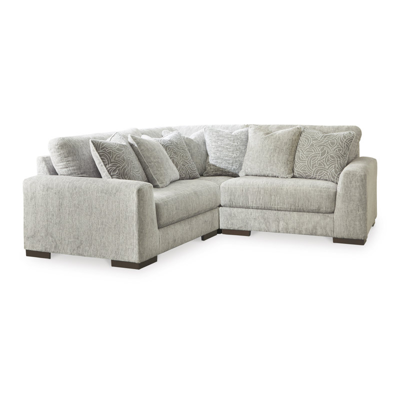 Regent Park Pewter 4-Piece Sectional, Symmetrical, 39" H x 93" W x 93" D