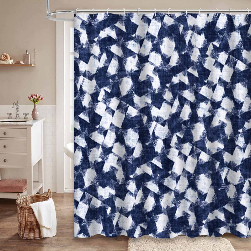 Rideau de douche Broken Graphic Indigo, L 72 po x l 72 po