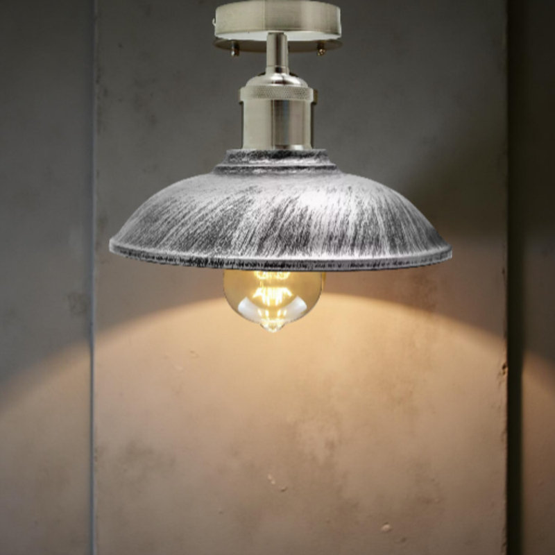 Hana Semi Flush Mount, Brushed Silver, Satin Nickel