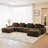153" Modern U-Shaped Modular Sectional Sofa For Living Room, Corduroy Fabric,4-Seater Couch With Deep Seat And 2-Movable Ottoman,Pearl-Like Piping, Tufted Design, No Assembly, Anti-Slip Design​-1047368481-1047368476