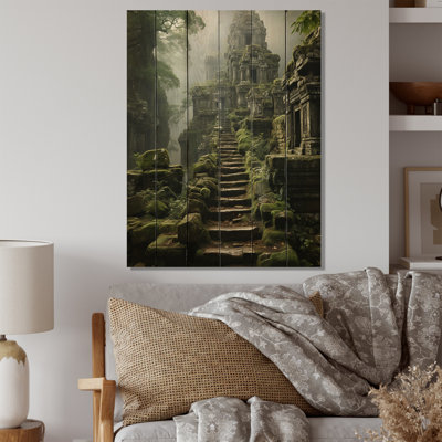 Asian Art Journey To Angkor V - reproduction asiatique sur bois de pin naturel