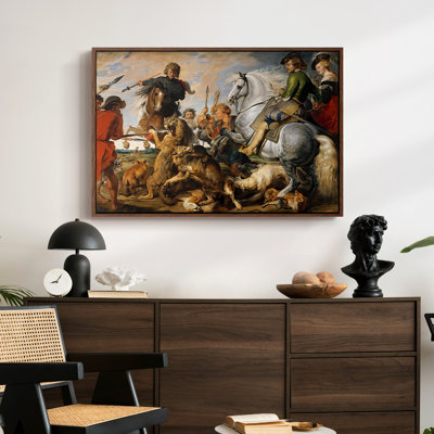 La chasse au loup et au renard, v. 1616 - Peter Paul Rubens, toile tendue avec châssis