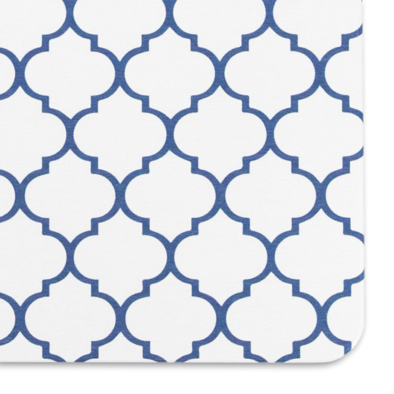 Non-Slip Bath Mat, Blue/White