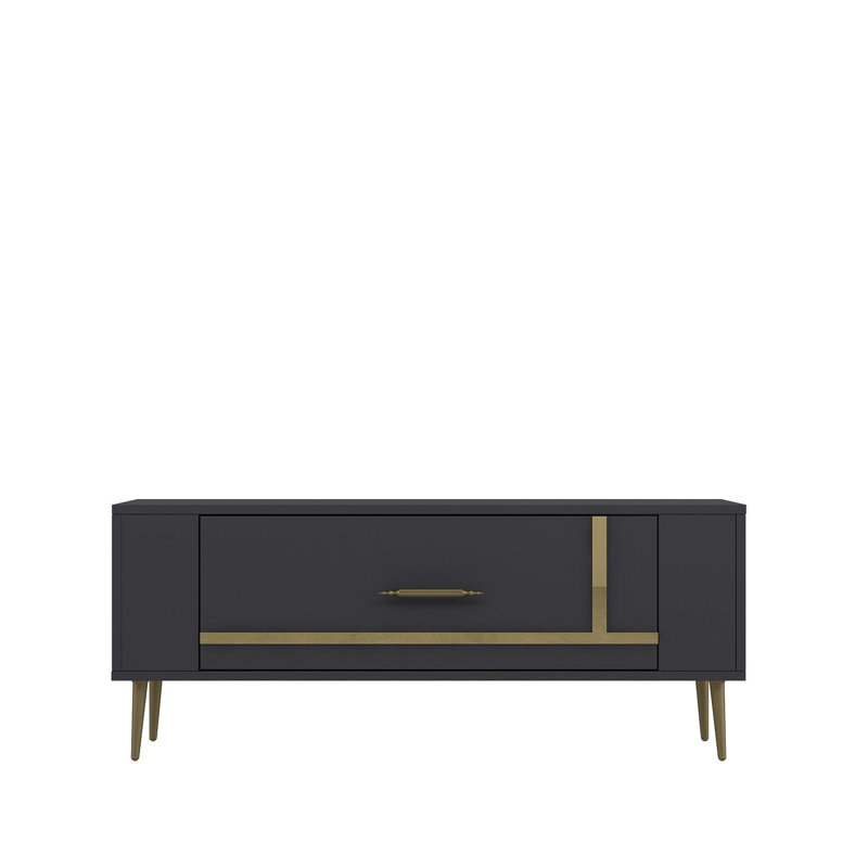Olivia Unfinished TV Stand, 120cm, Grey/Gold