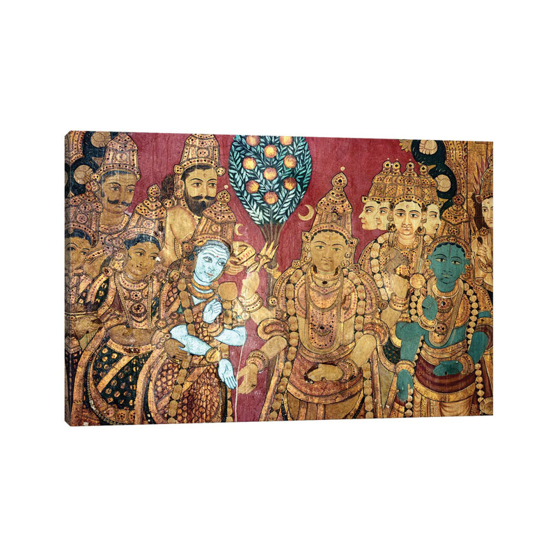 Hindu Wedding Ceremony - Wrapped Canvas Painting, 66.04 cm H x 45.72 cm W x 3.175 cm D