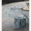 Ensemble de tables basses imbriquées en marbre bleu-gris naturel pour le salon, design unique et peu encombrant