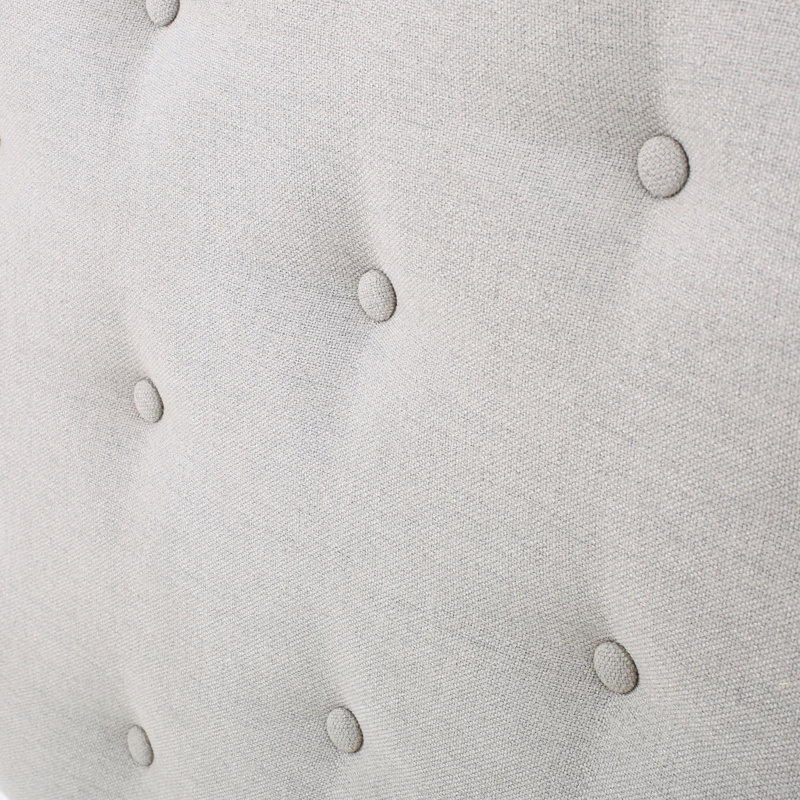Upholstered Twin Headboard In Grey With Impressive Diamond Stitch And Button Tufting Sized Featuring Elegant Adjustable Legs