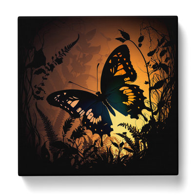 Butterfly Silhouette - Wrapped Canvas - Framed Print