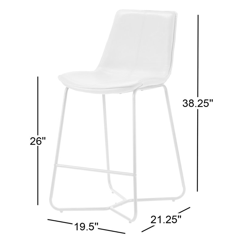 Tabouret de bar et de comptoir Alivia, Similicuir brun, Tabouret de comptoir (assise de 26 po de hauteur)